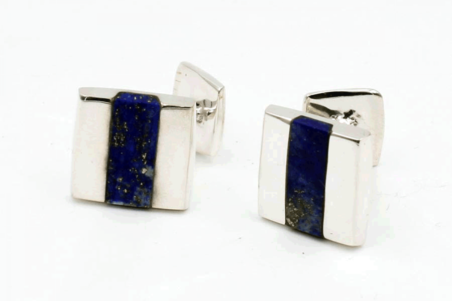 Squared lapis lazuli cufflinks