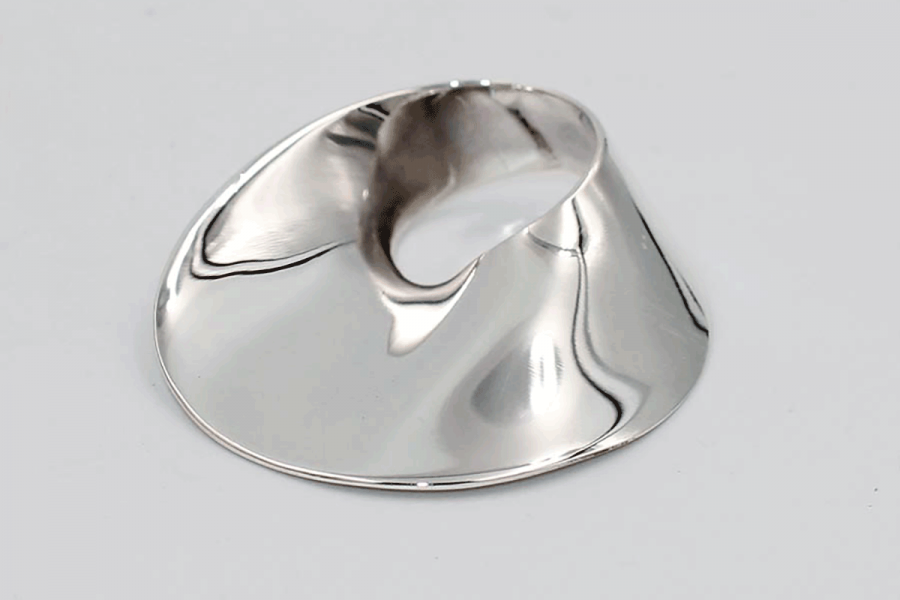 Small flat curved plain pendant