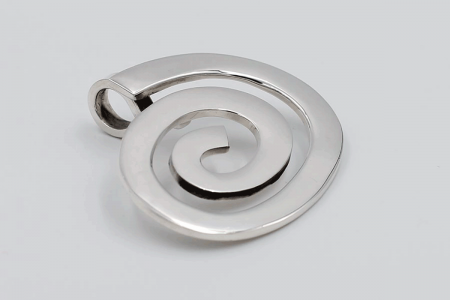 Small flat plain swirl pendant
