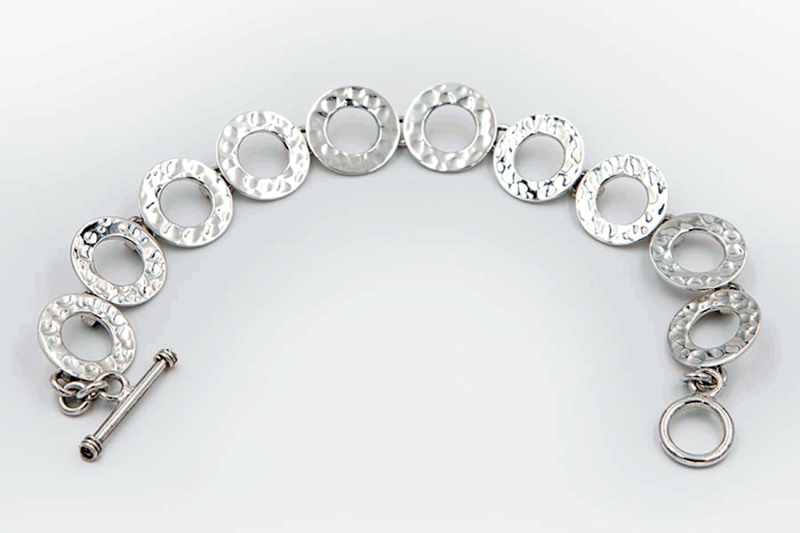 bracelet flexible circles martelée