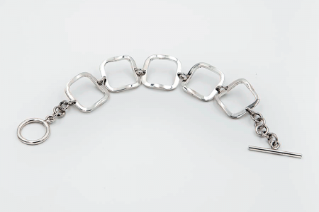Squared plain links bracelet