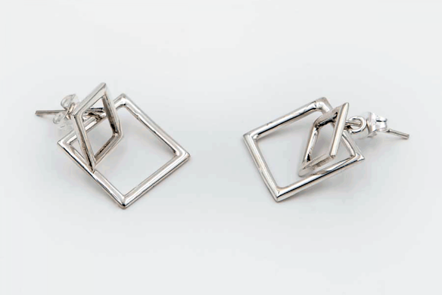 Plain squares earrings
